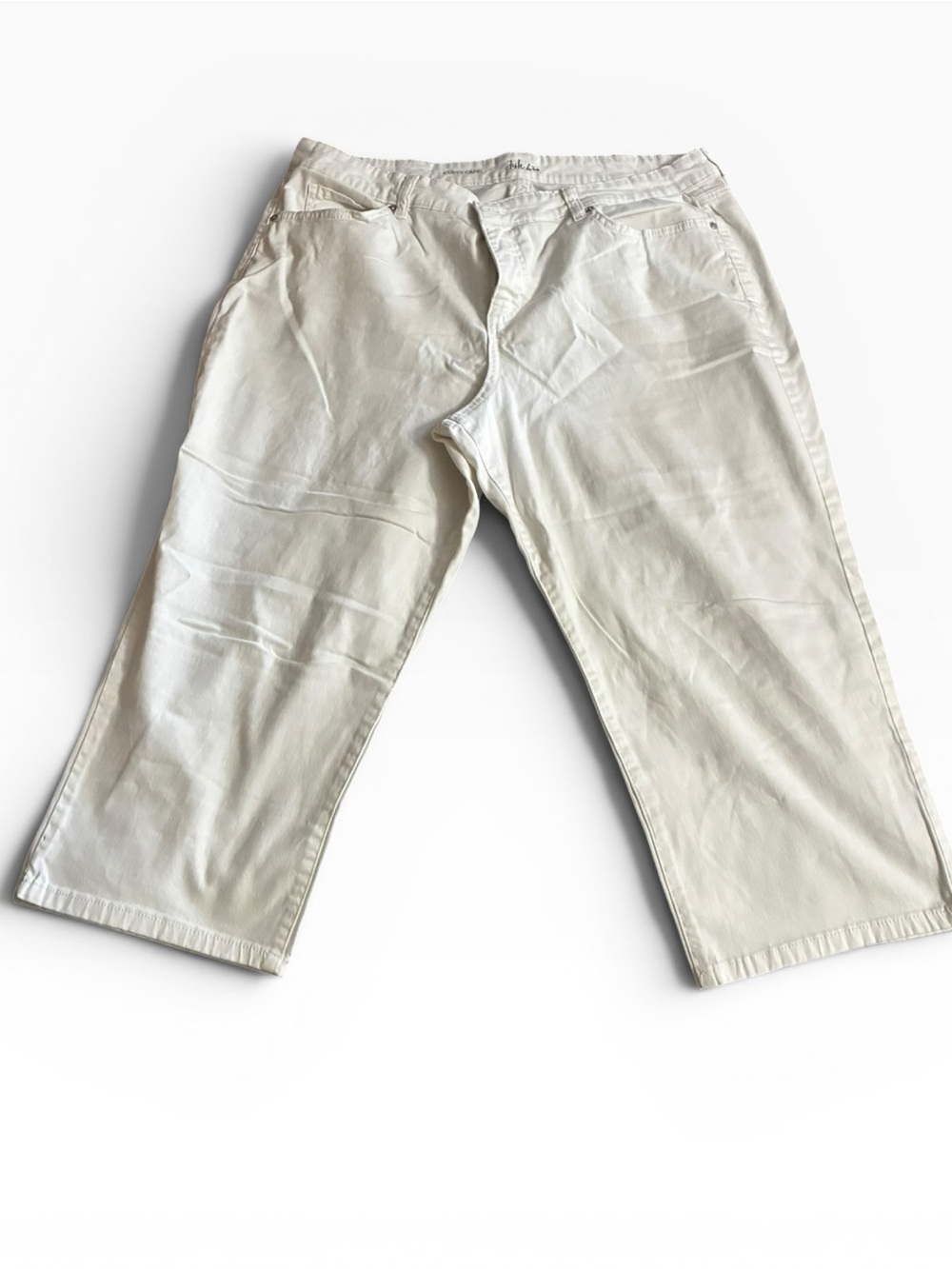 Style & Co. Women's Cropped Wide-Leg Pants in Ivory